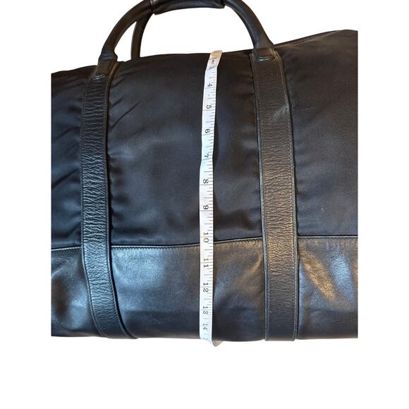 COACH Holdall Duffle Bag Black Canvas & Leather Large Zip Lock & Keys #5497 - Picture 14 of 16